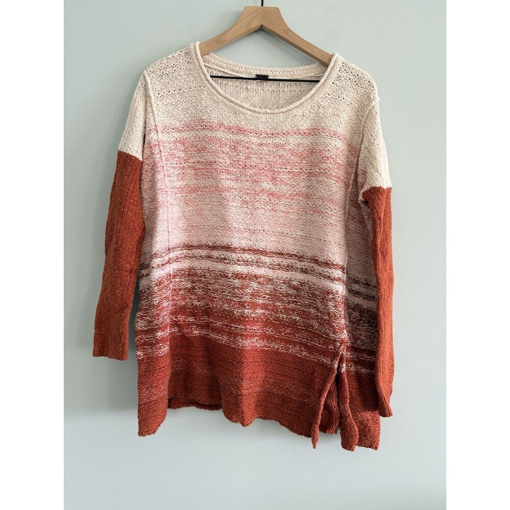 Free People Pullover Sweater Tan Pink Orange Womens Size XS